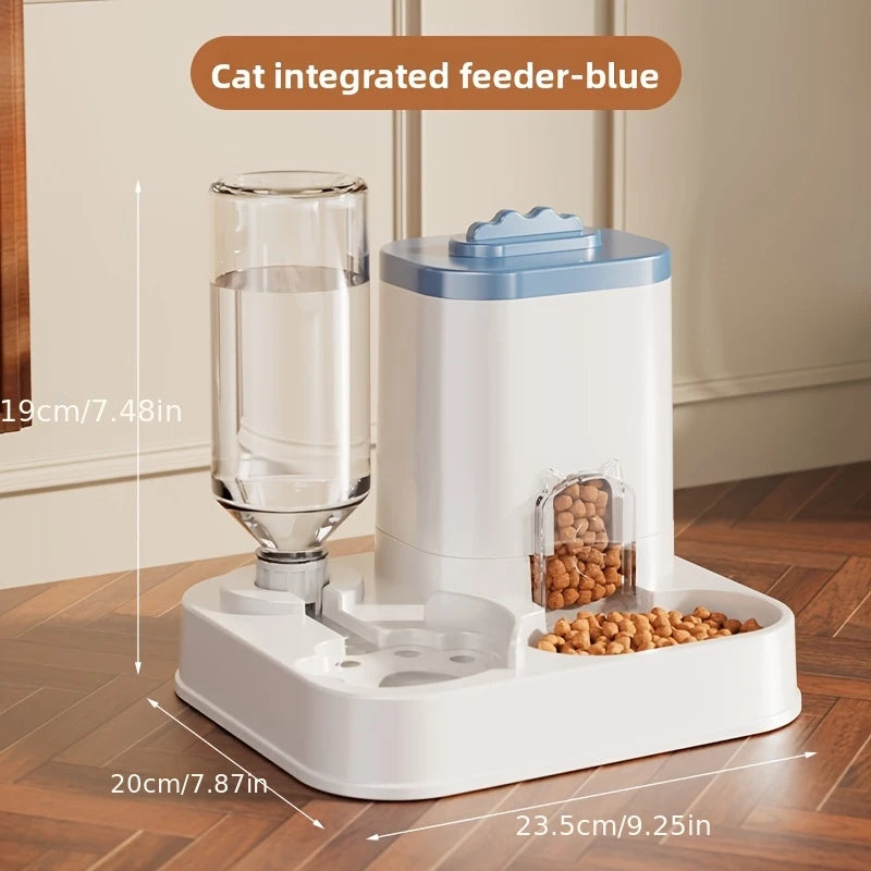 Distributeur 2-en-1 Nourriture & Eau par Siphon – Station Repas Compacte pour Chien & Chat