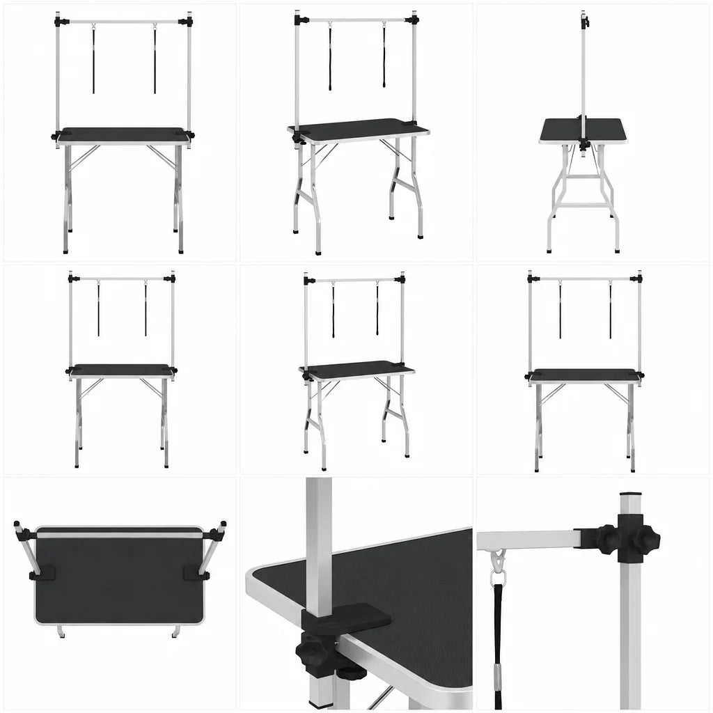 Table de toilettage professionnelle pliable et réglable avec potence – chiens & chats