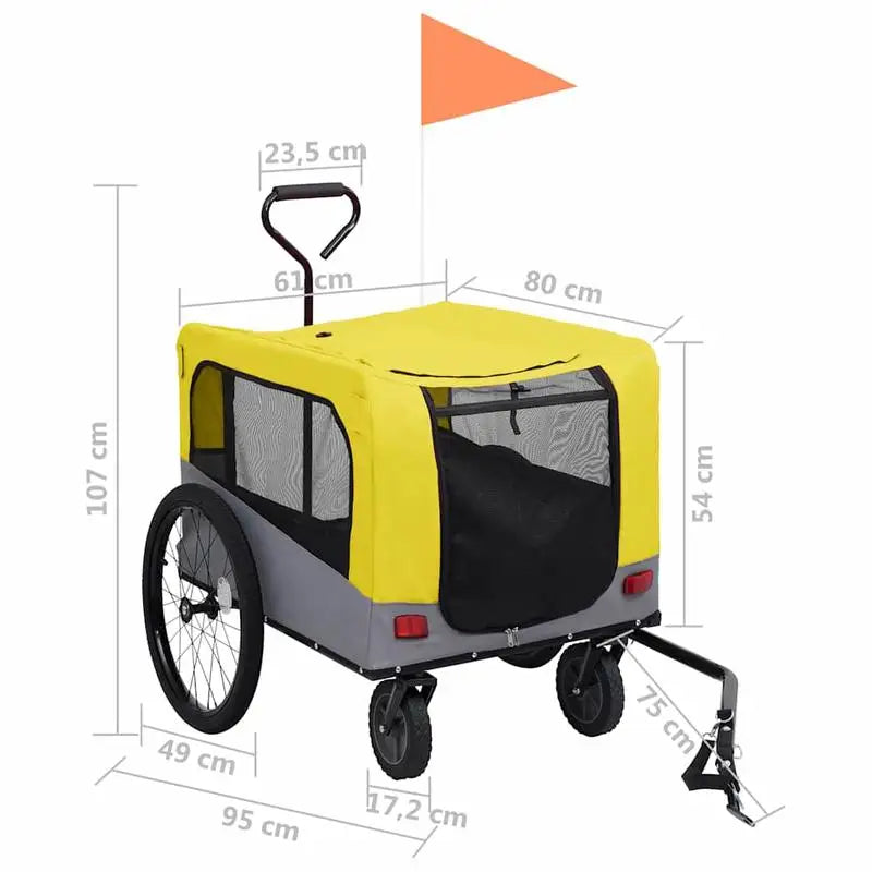 Remorque Vélo & Poussette 2-en-1 pour Chien - Suspension & Roue Pivotante 360°