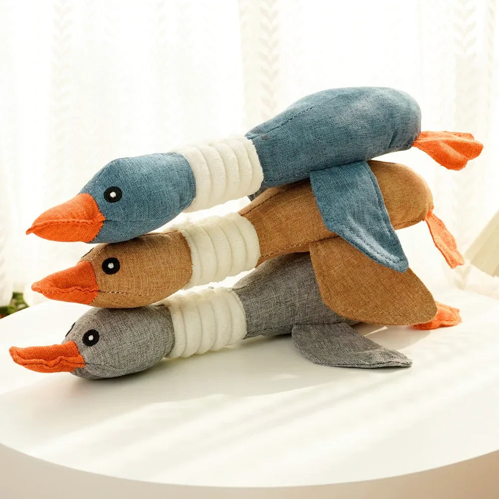 Peluche Canard Sonore & Côtelée pour Chien – Jouet Couineur Doux & Résistant