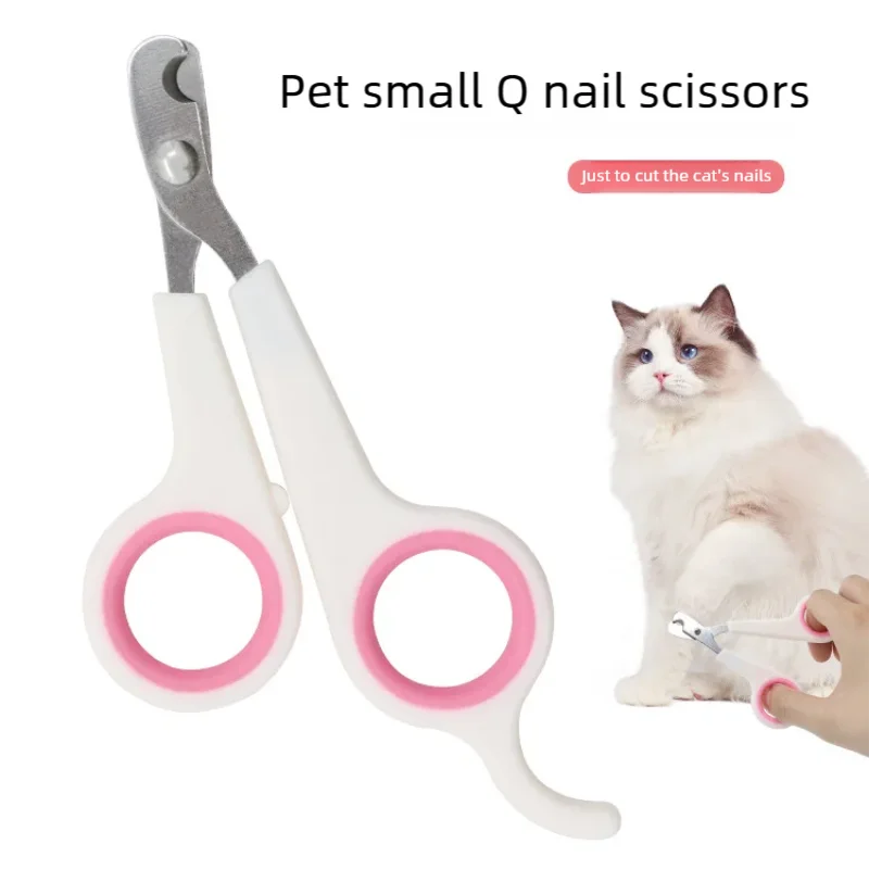 Coupe-Griffes Ciseaux de Précision en Inox pour Chat & Petit Chien – Lame Courbe Sécurisée & Anneaux Antidérapants