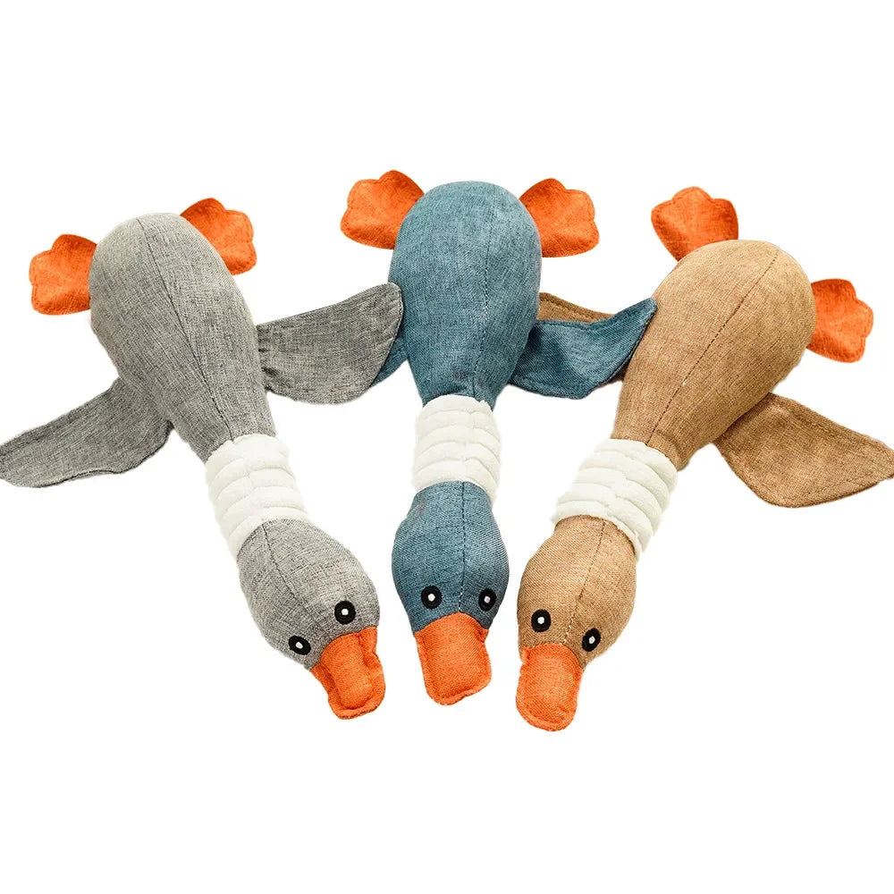Peluche Canard Sonore & Côtelée pour Chien – Jouet Couineur Doux & Résistant