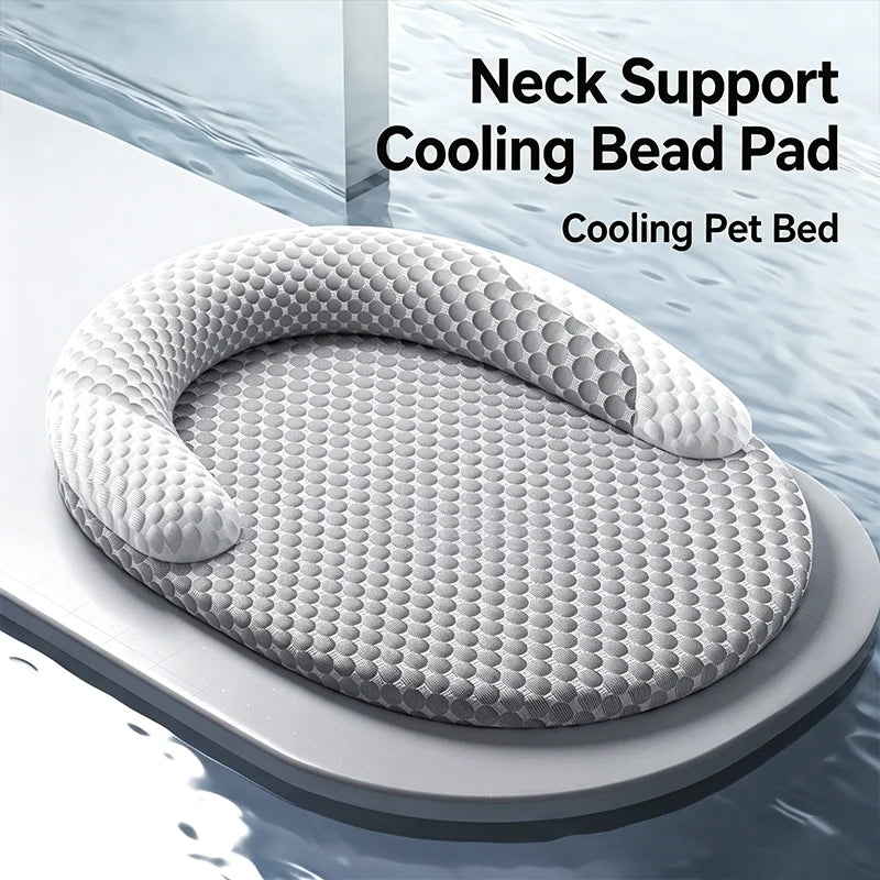 Panier Rafraîchissant Ovale en Soie Glacée pour Chien & Chat – Coussin Apaisant d'Été avec Rebord Ergonomique