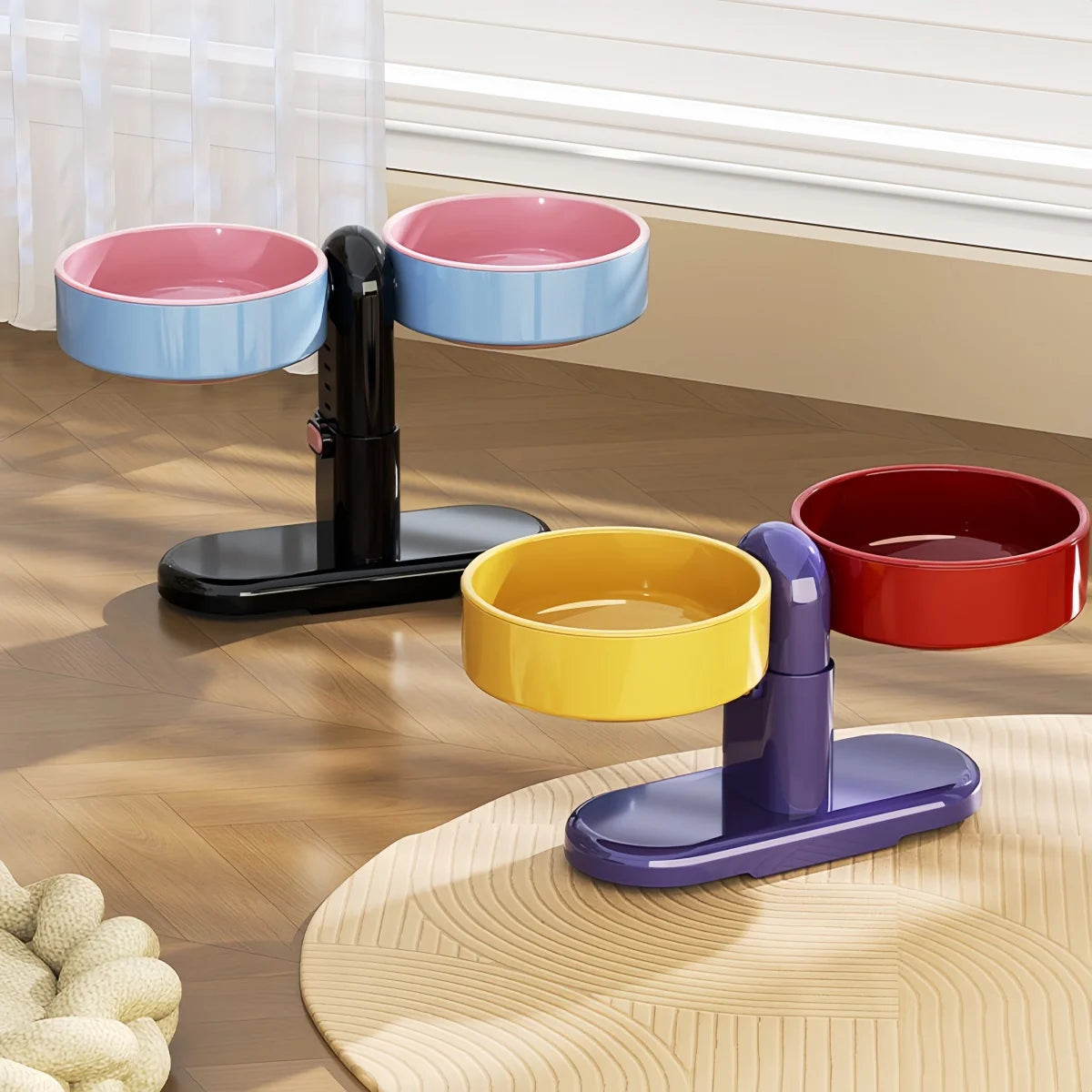Double Gamelle Surélevée & Rotative 360° pour Chat – Écuelles Ergonomiques avec Ventouse Anti-Glisse