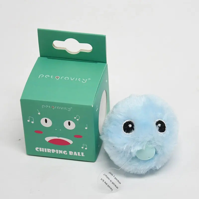 Balle Interactive Sonore en Peluche pour Chat – Sons d'Animaux & Herbe à Chat Intégrée
