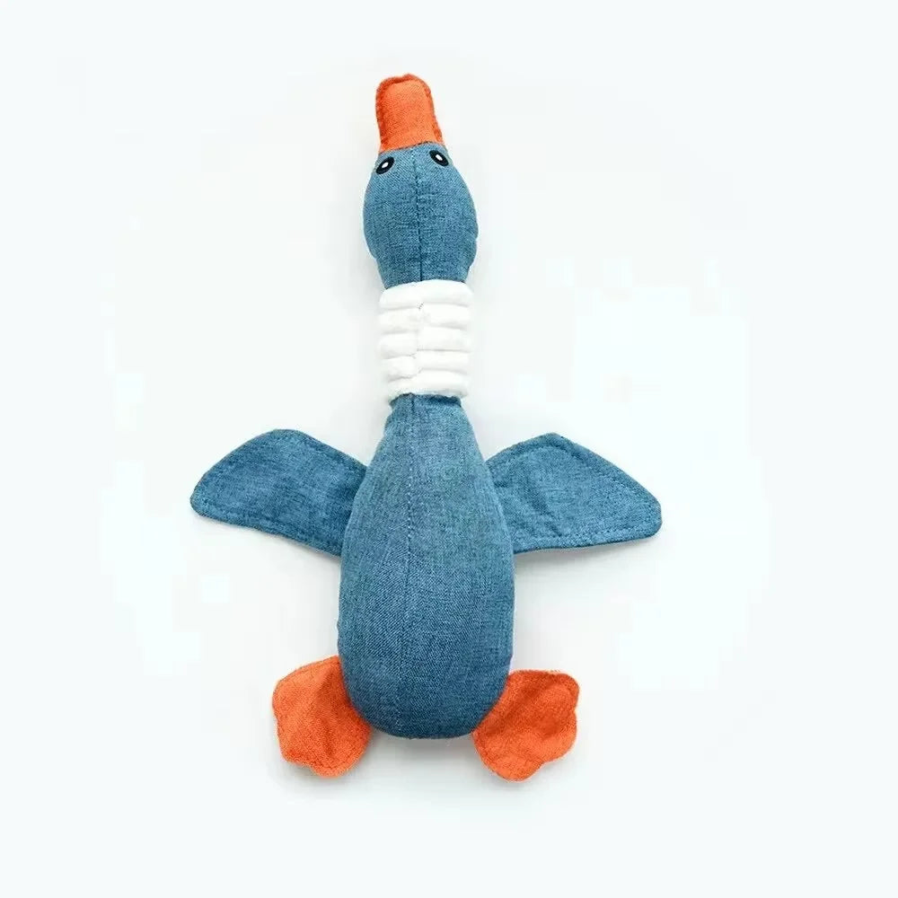 Peluche Canard Sonore & Côtelée pour Chien – Jouet Couineur Doux & Résistant