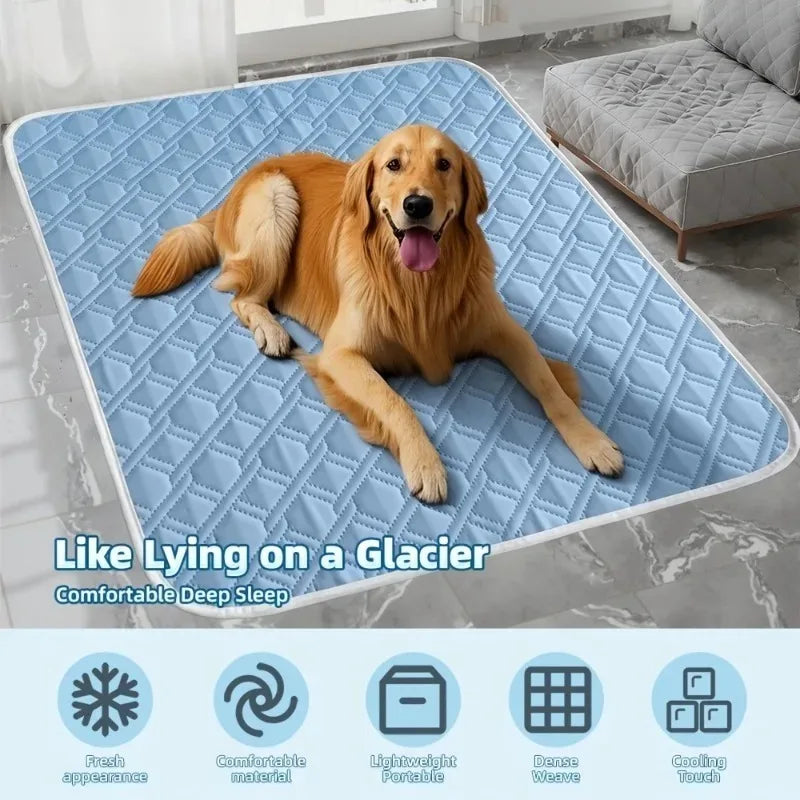 Tapis Rafraîchissant Respirant & Lavable pour Chien et Chat – Confort Été
