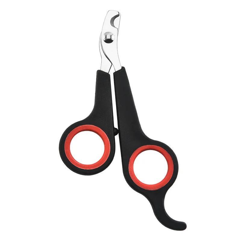 Coupe-Griffes Ciseaux de Précision en Inox pour Chat & Petit Chien – Lame Courbe Sécurisée & Anneaux Antidérapants