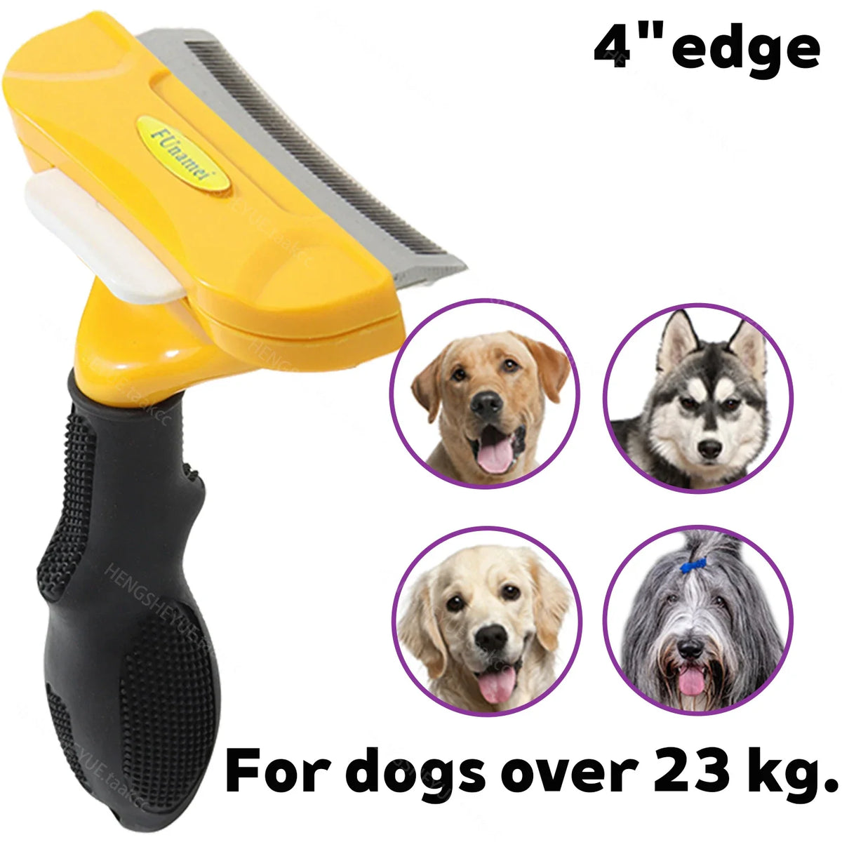 Brosse de Mue & Sous-Poil Anti-Chute pour Chien & Chat – Peigne Étrille Désépaississant avec Bouton Éjecteur