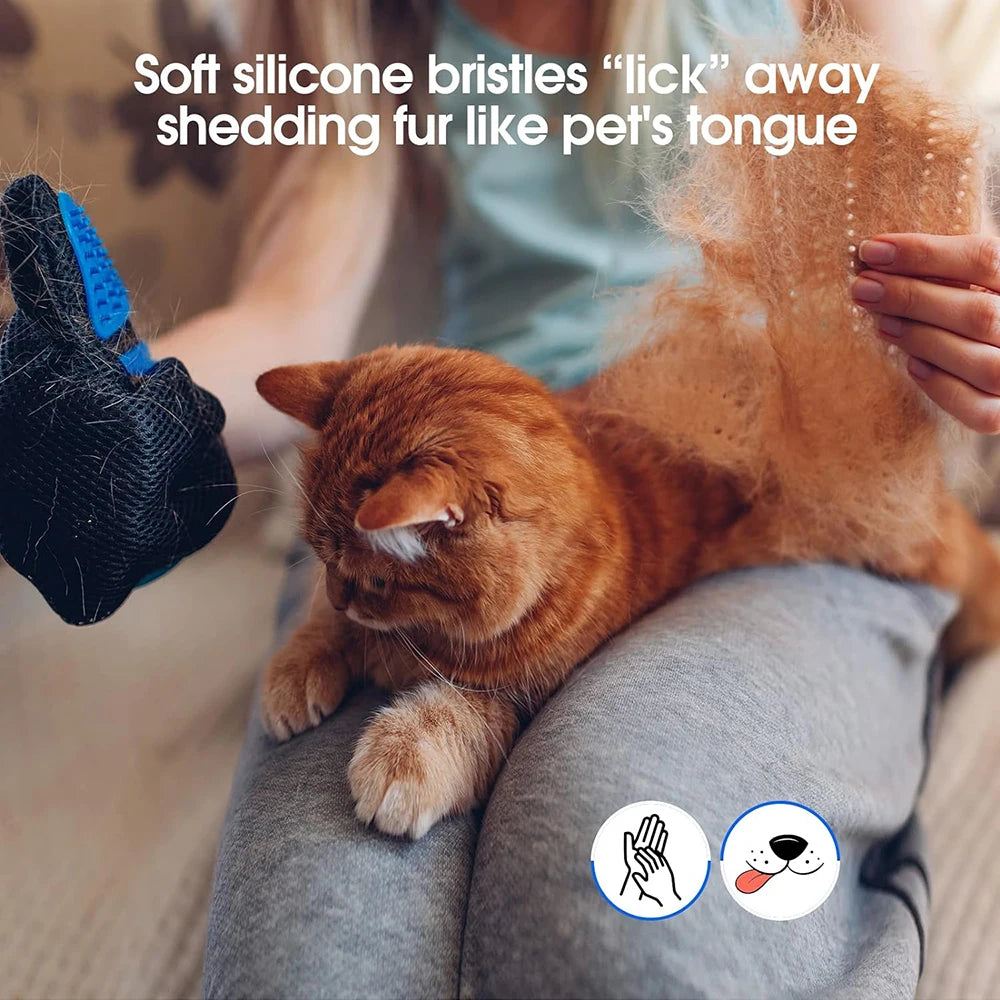 Gant de Brossage & Massage en Silicone pour Chien et Chat – Élimination Efficace des Poils Morts
