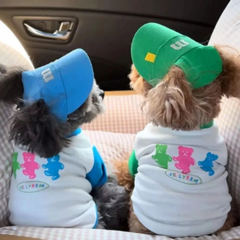 Casquette Visière d'Été Brodée pour Chien & Chat – Chapeau Pare-Soleil Réglable Anti-UV avec Passages d'Oreilles