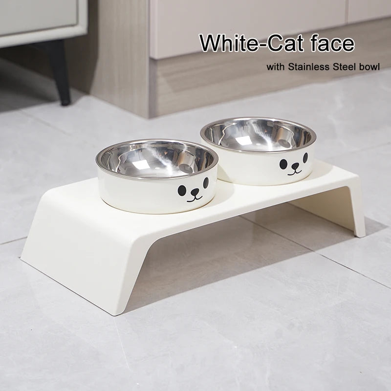 Gamelles Doubles Surélevées en Inox pour Chien & Chat – Support Ergonomique Incliné Anti-Régurgitation