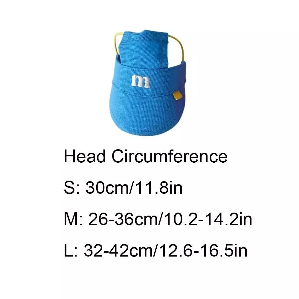 Casquette Visière d'Été Brodée pour Chien & Chat – Chapeau Pare-Soleil Réglable Anti-UV avec Passages d'Oreilles