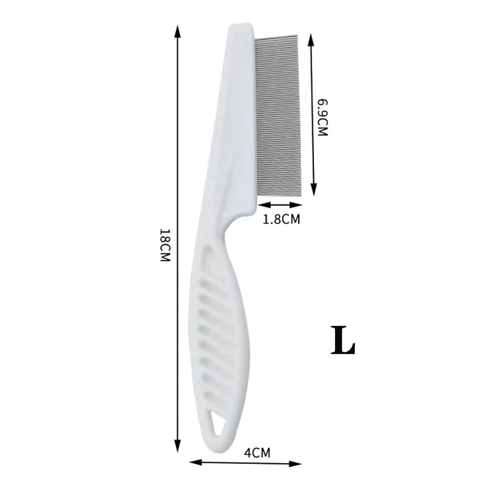 Peigne Anti-Puces & Démêlant en Inox pour Chien & Chat – Dents Serrées Ultra-Fines pour Élimination des Parasites & Poils Morts