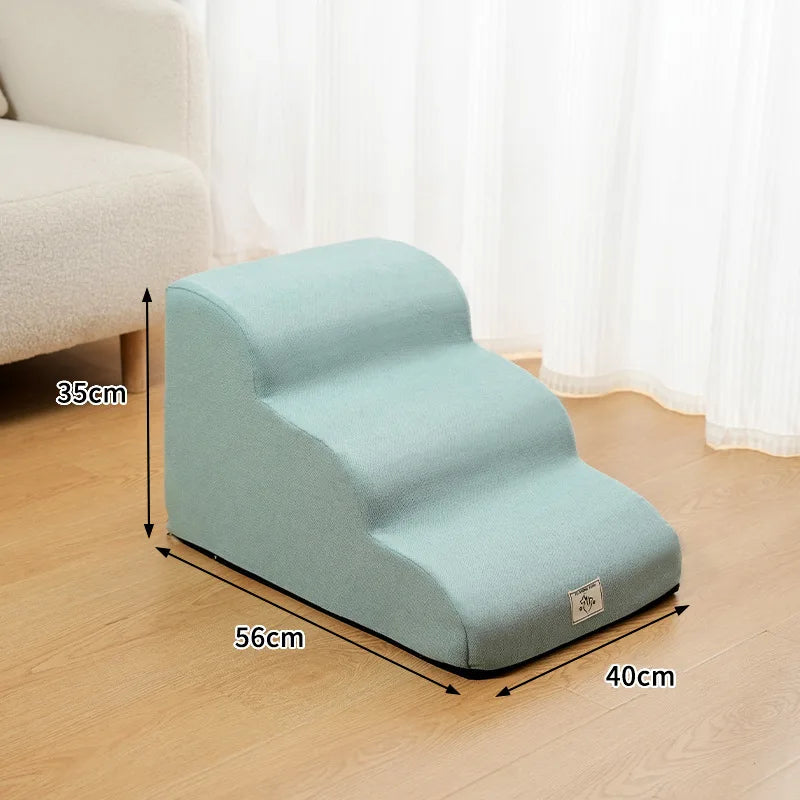Escalier Confort en Mousse pour Chien & Chat – Rampe d'Accès Ergonomique Canapé et Lit (Housse Amovible)