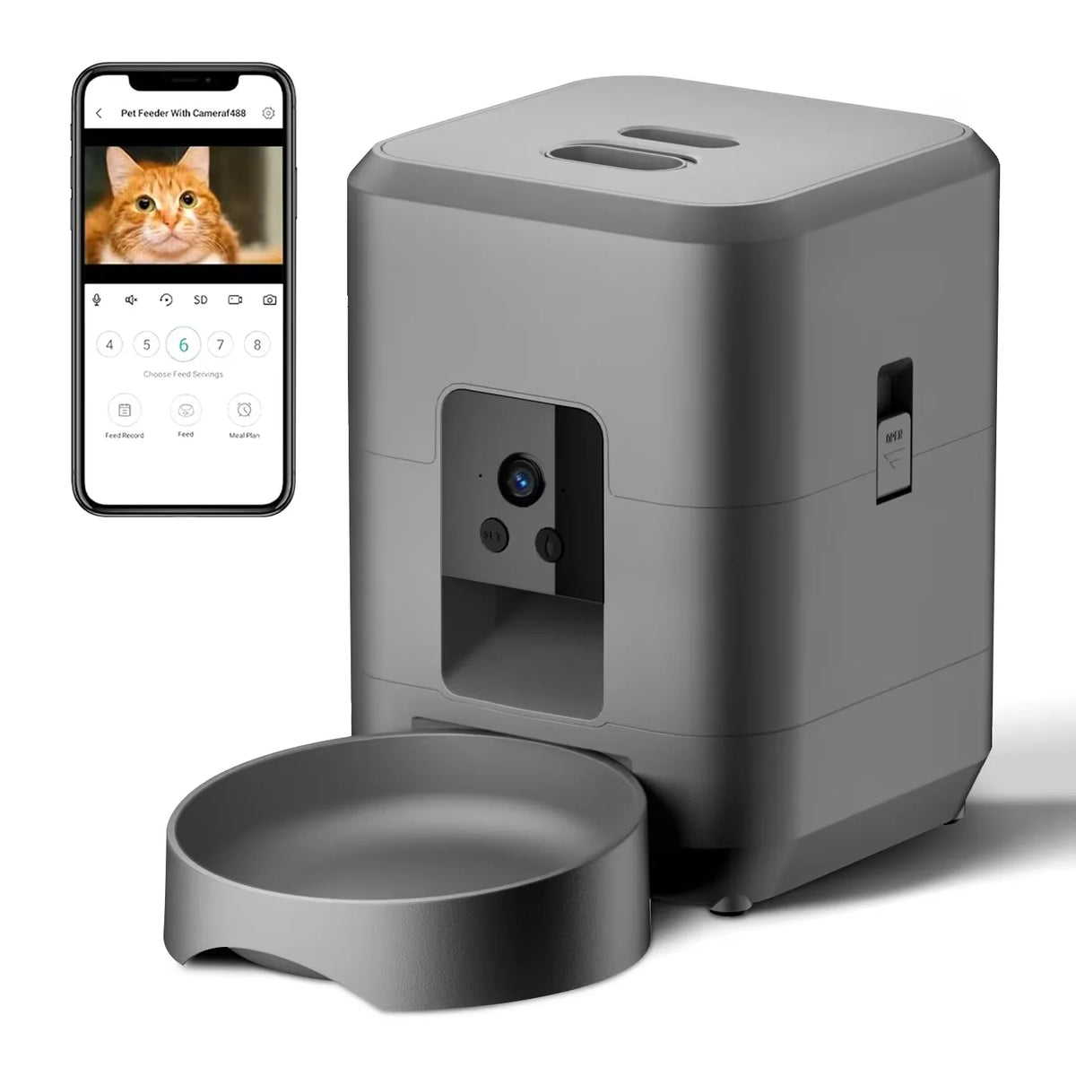 Distributeur Automatique de Croquettes avec Bol Anti-Glouton – Programmable & Connecté Wi-Fi pour Chien & Chat