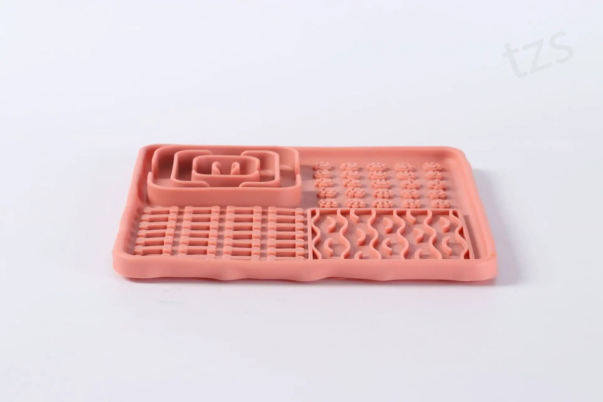 Plateau Repas & Tapis de Léchage en Silicone pour Chien & Chat – Station Anti-Glouton Multi-Textures avec Écuelle