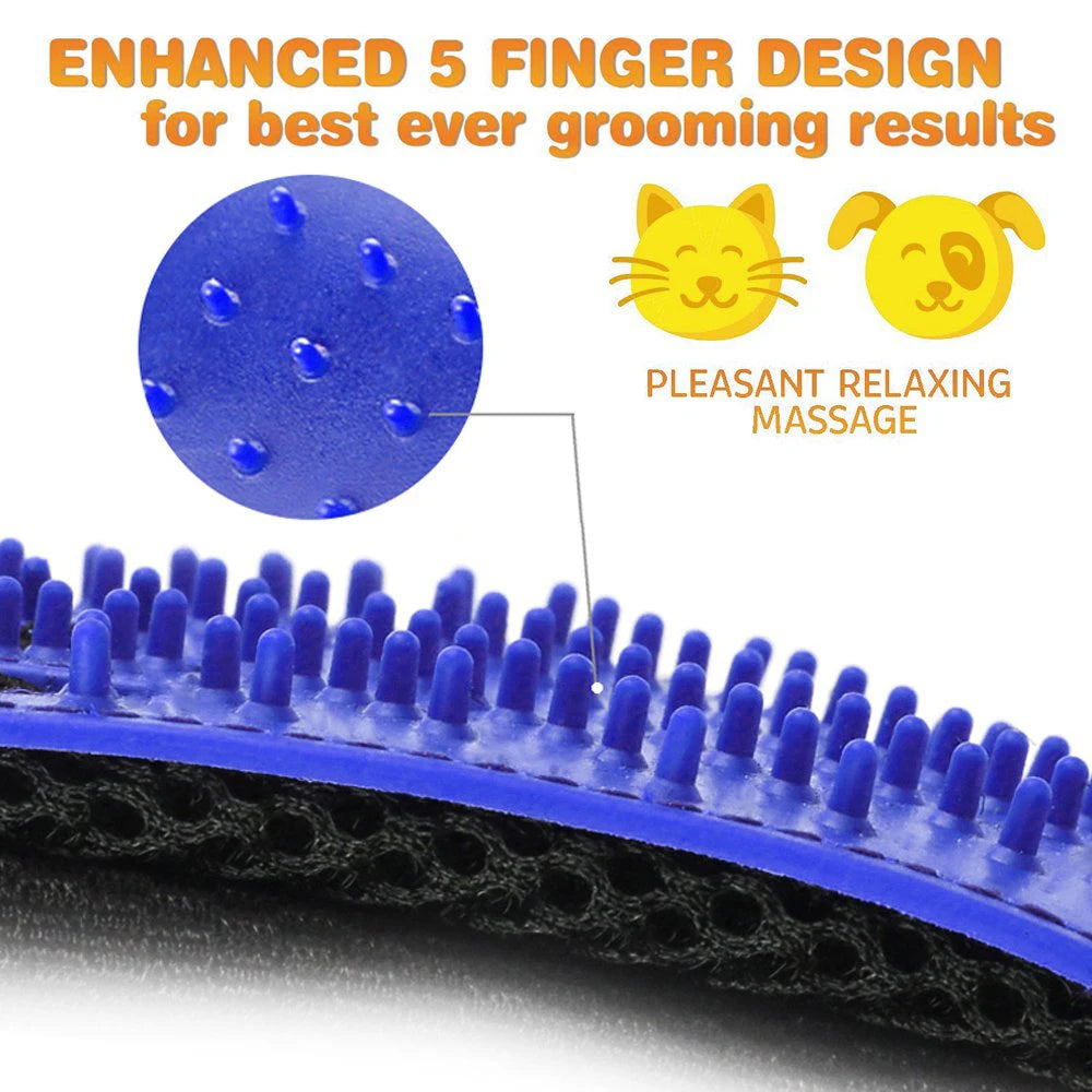Gant de Brossage & Massage en Silicone pour Chien et Chat – Élimination Efficace des Poils Morts