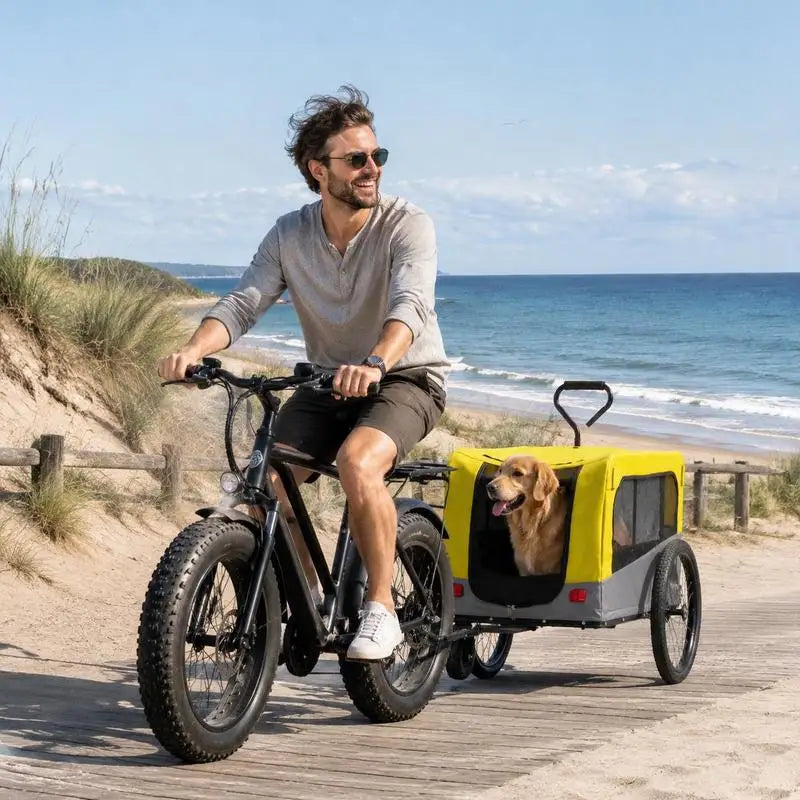 Remorque Vélo & Poussette 2-en-1 pour Chien - Suspension & Roue Pivotante 360°