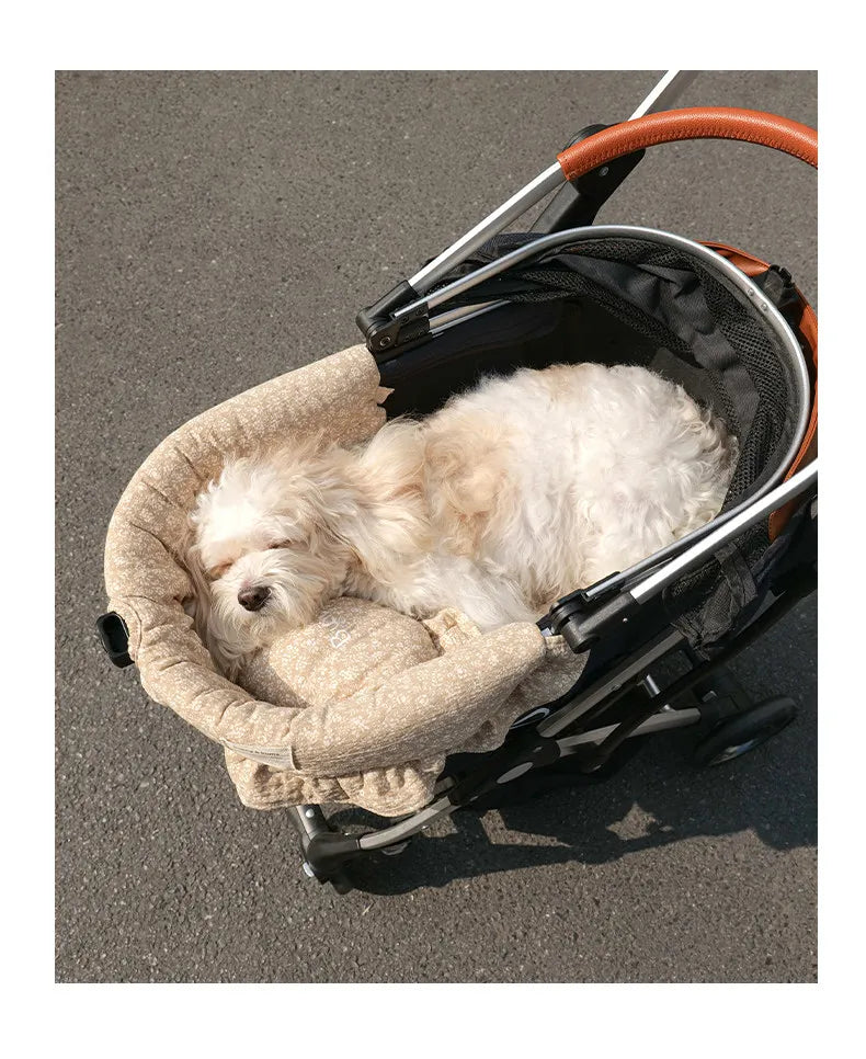 Ensemble Coussin & Tour de Lit pour Poussette Chien et Chat – Doublure Universelle Moelleuse en Coton