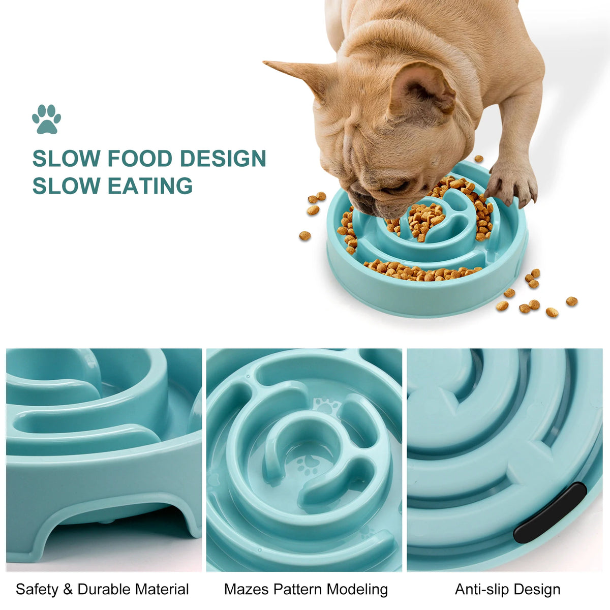 Gamelle Anti-Glouton Labyrinthe pour Chien & Chat – Bol d'Alimentation Lente Ergonomique & Antidérapant