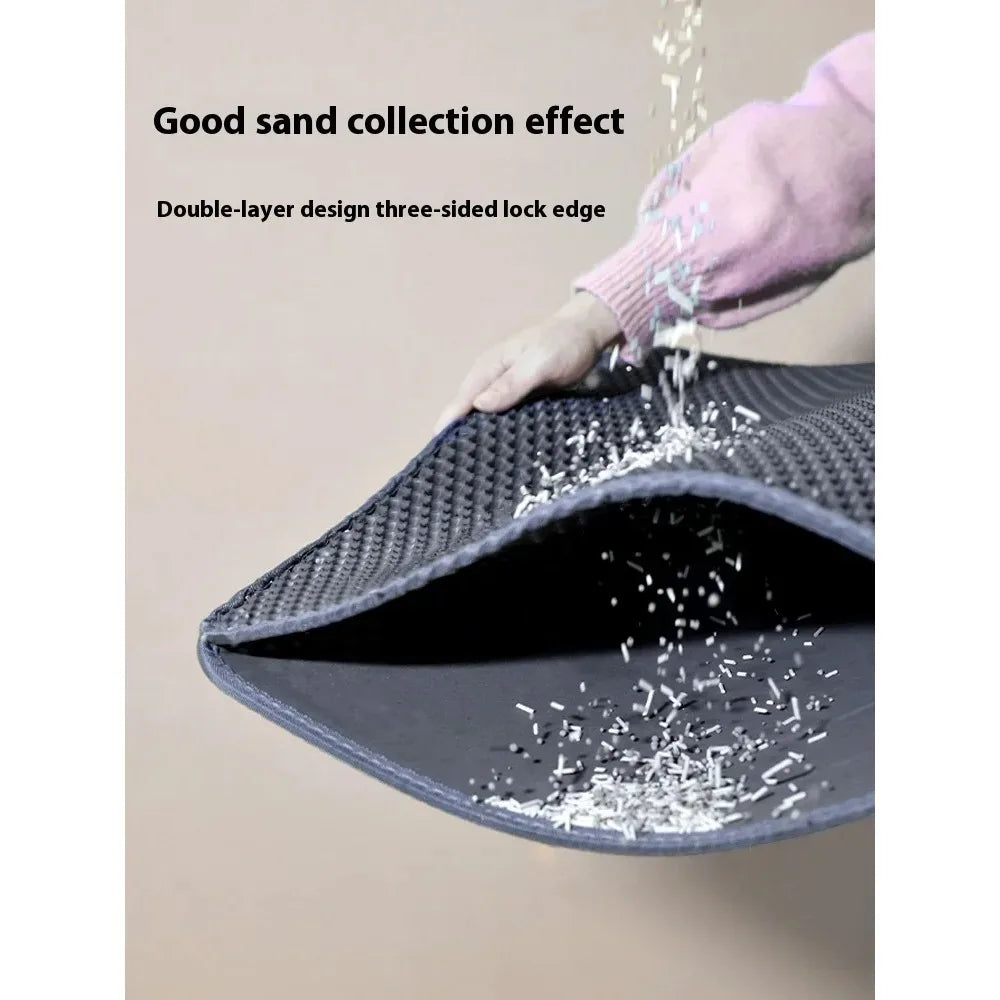 Tapis de Litière pour Chat Double Couche – Imperméable, Anti-Éparpillement & Facile à Nettoyer
