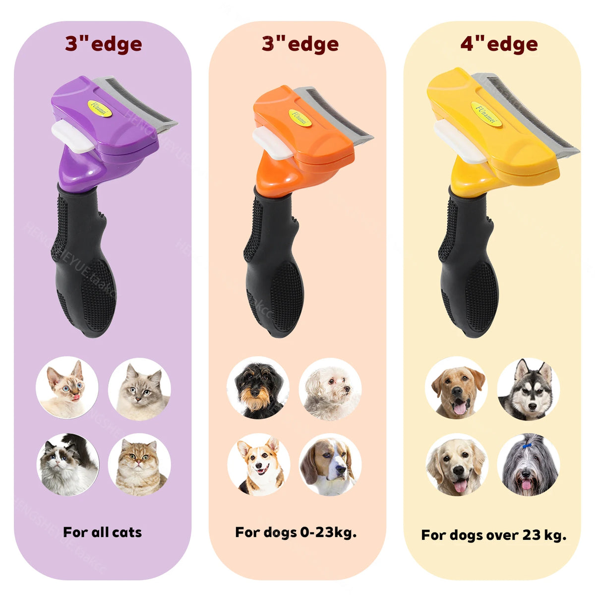 Brosse de Mue & Sous-Poil Anti-Chute pour Chien & Chat – Peigne Étrille Désépaississant avec Bouton Éjecteur