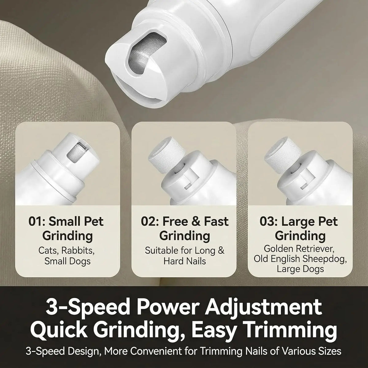 Lime à Ongles Électrique Silencieuse pour Chien & Chat – 3 Vitesses & Écran Numérique (Rechargeable USB-C)