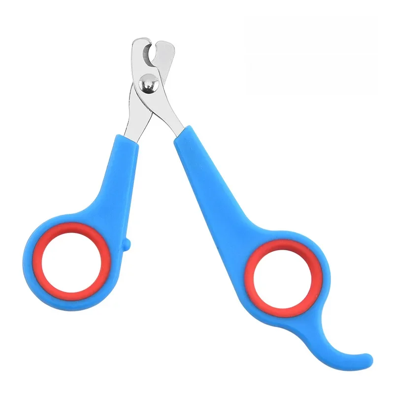 Coupe-Griffes Ciseaux de Précision en Inox pour Chat & Petit Chien – Lame Courbe Sécurisée & Anneaux Antidérapants