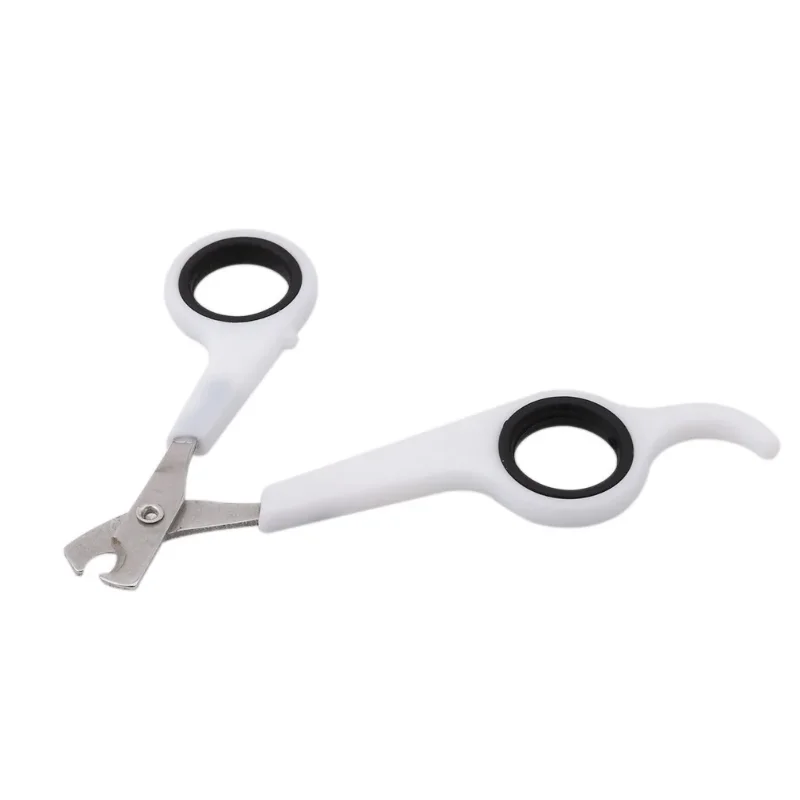 Coupe-Griffes Ciseaux de Précision en Inox pour Chat & Petit Chien – Lame Courbe Sécurisée & Anneaux Antidérapants