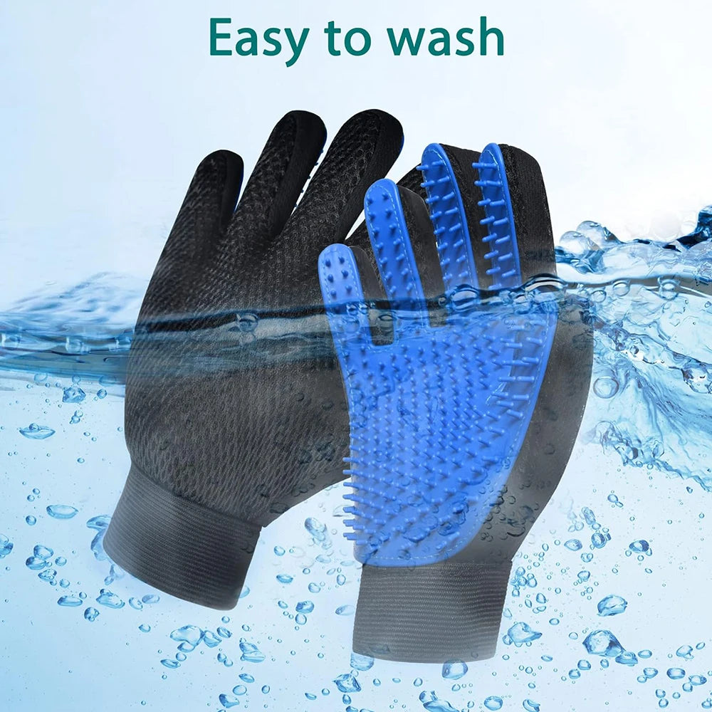 Gant de Brossage & Massage en Silicone pour Chien et Chat – Élimination Efficace des Poils Morts