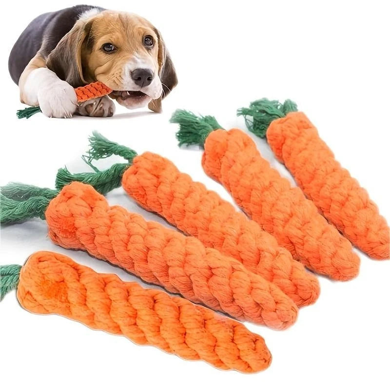 Jouet Carotte en Corde Tressée pour Chien – Soin Dentaire & Mastication