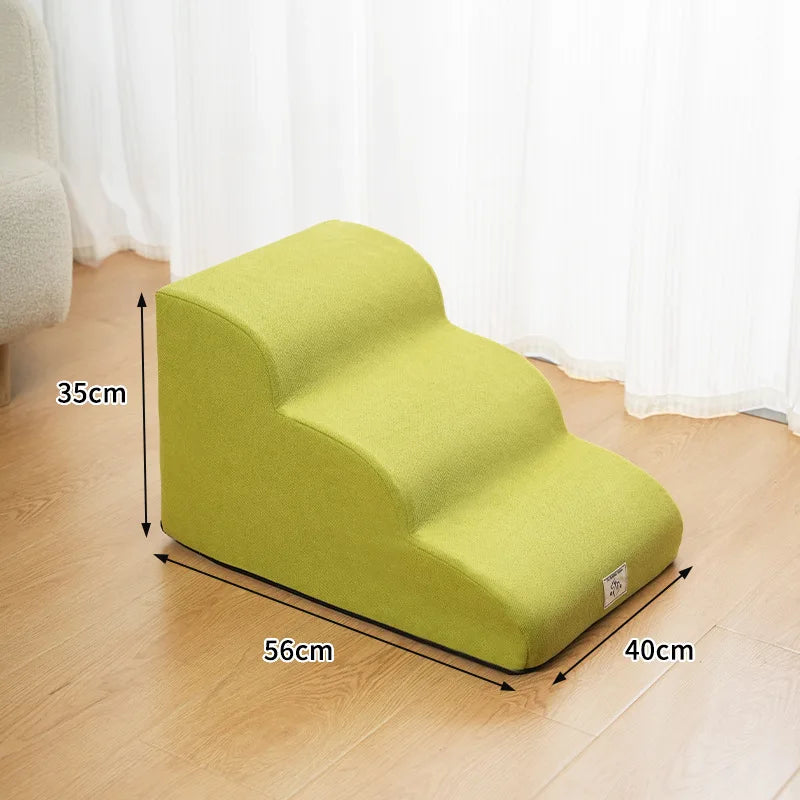 Escalier Confort en Mousse pour Chien & Chat – Rampe d'Accès Ergonomique Canapé et Lit (Housse Amovible)