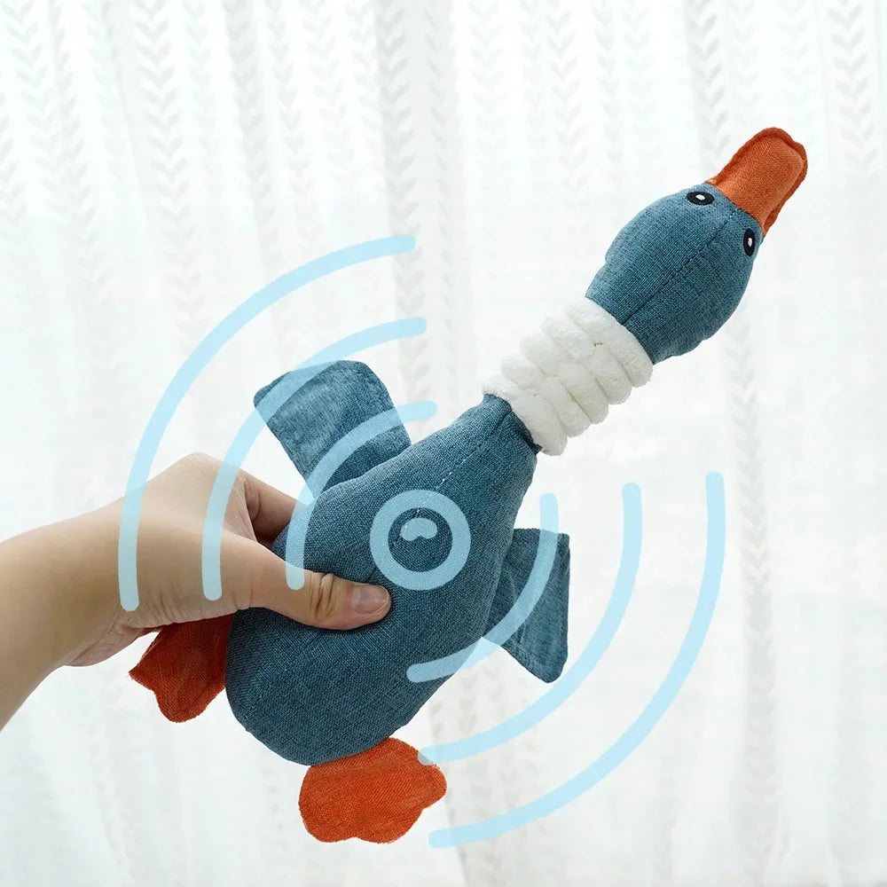 Peluche Canard Sonore & Côtelée pour Chien – Jouet Couineur Doux & Résistant