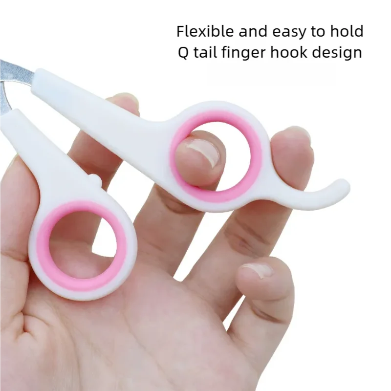 Coupe-Griffes Ciseaux de Précision en Inox pour Chat & Petit Chien – Lame Courbe Sécurisée & Anneaux Antidérapants