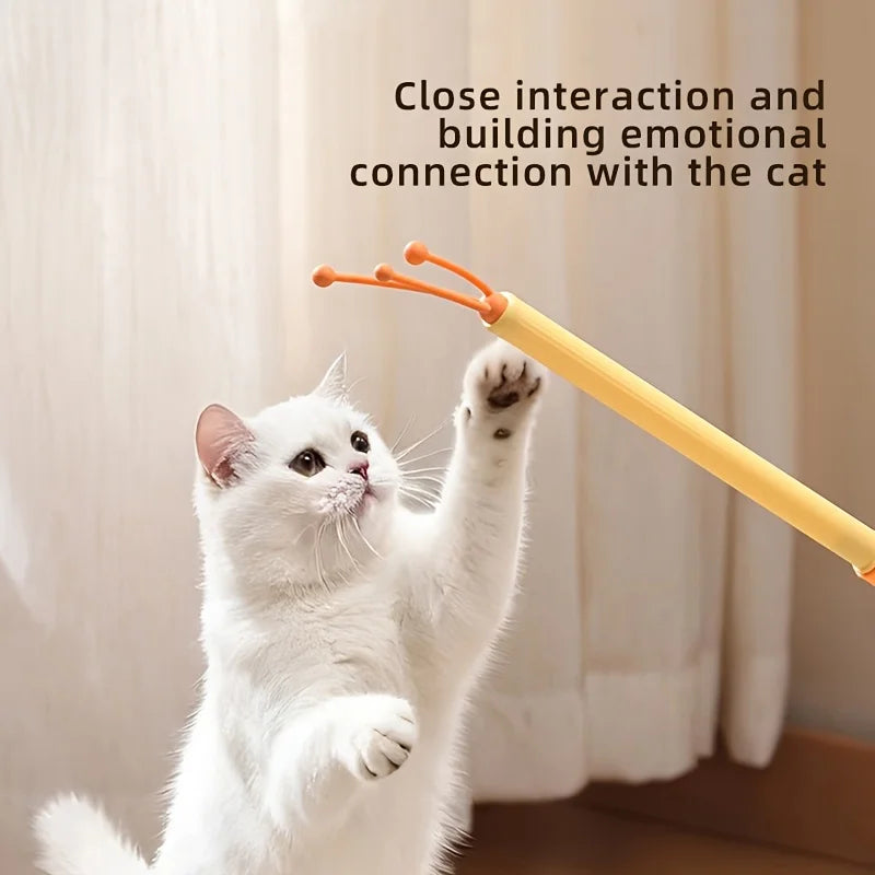 Brosse de Massage Télescopique 2-en-1 pour Chat – Gratte-Dos Doux & Jouet Interactif Anti-Stress