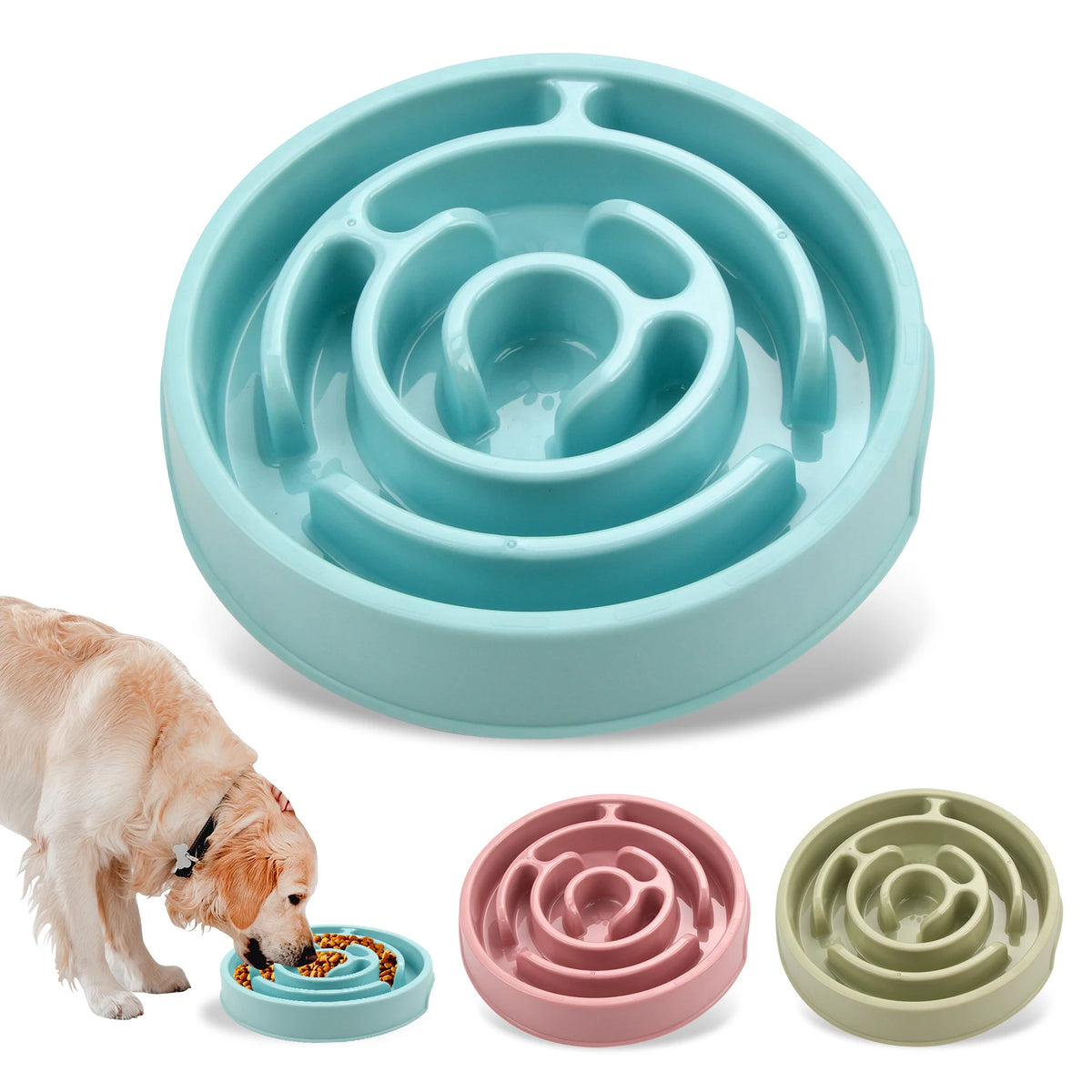 Gamelle Anti-Glouton Labyrinthe pour Chien & Chat – Bol d'Alimentation Lente Ergonomique & Antidérapant