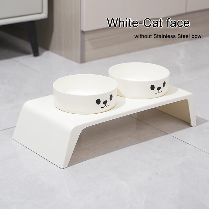 Gamelles Doubles Surélevées en Inox pour Chien & Chat – Support Ergonomique Incliné Anti-Régurgitation