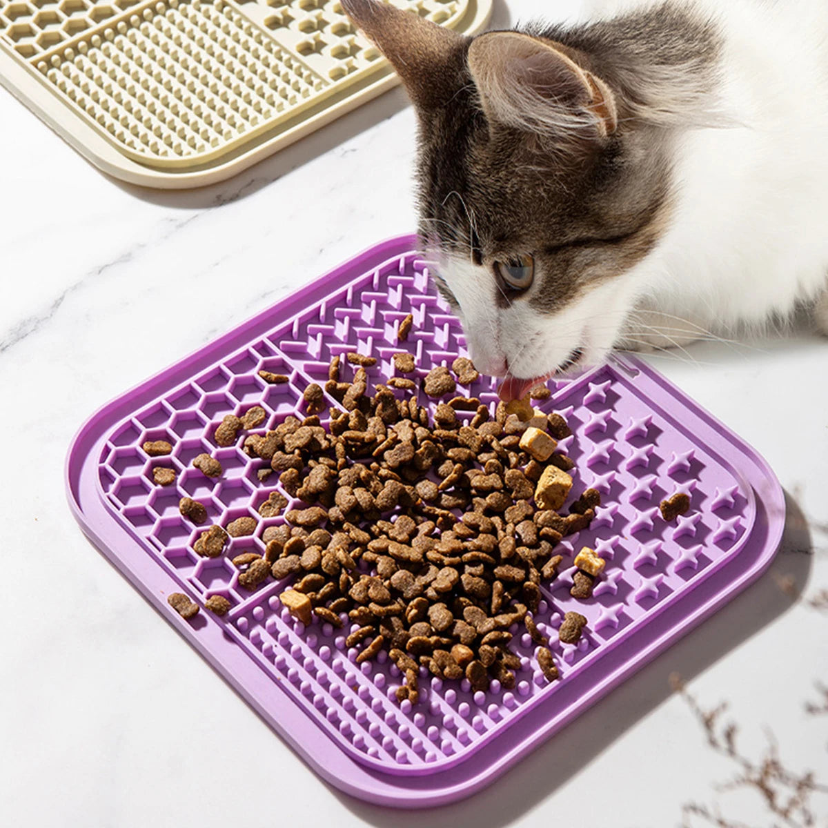 Tapis de Léchage en Silicone pour Chien & Chat – Plateau Anti-Glouton Apaisant Multi-Textures avec Ventouses