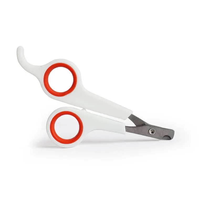 Coupe-Griffes Ciseaux de Précision en Inox pour Chat & Petit Chien – Lame Courbe Sécurisée & Anneaux Antidérapants