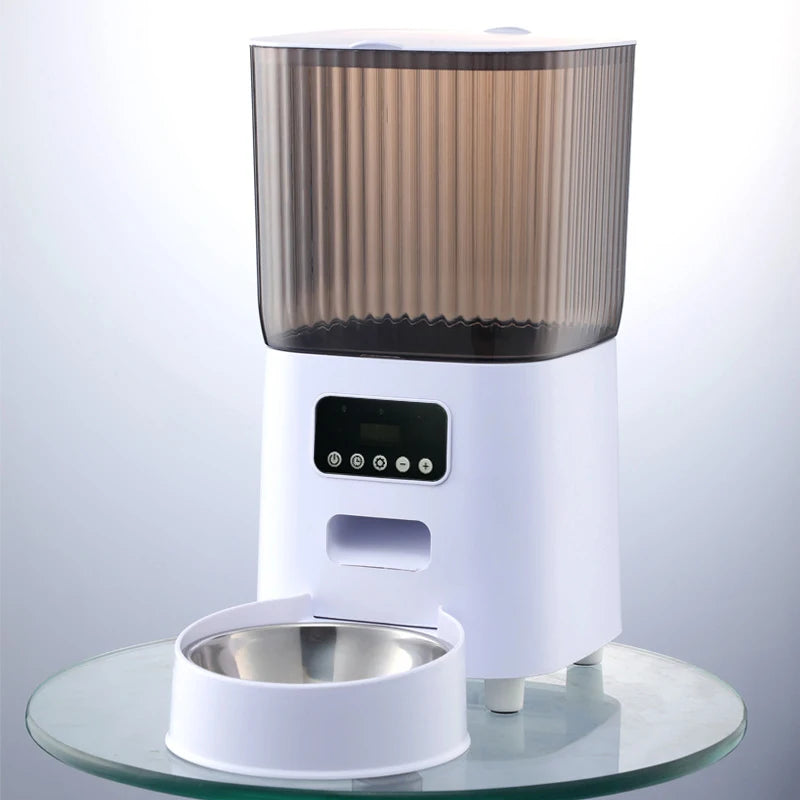 Distributeur Automatique de Croquettes 5 L avec Bol Inox – Programmable Wi-Fi & Caméra HD pour Chien & Chat