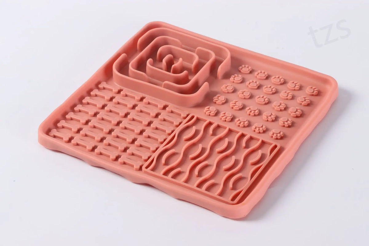 Plateau Repas & Tapis de Léchage en Silicone pour Chien & Chat – Station Anti-Glouton Multi-Textures avec Écuelle
