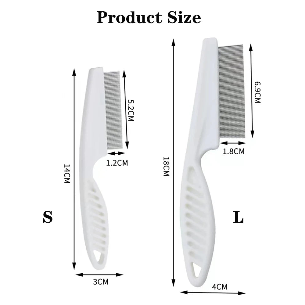 Peigne Anti-Puces & Démêlant en Inox pour Chien & Chat – Dents Serrées Ultra-Fines pour Élimination des Parasites & Poils Morts