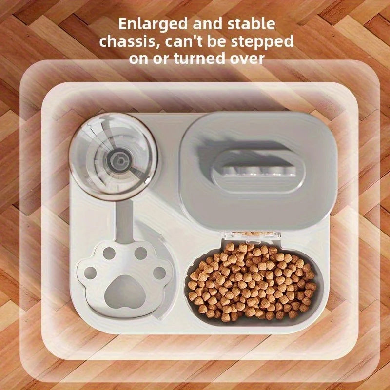 Distributeur 2-en-1 Nourriture & Eau par Siphon – Station Repas Compacte pour Chien & Chat