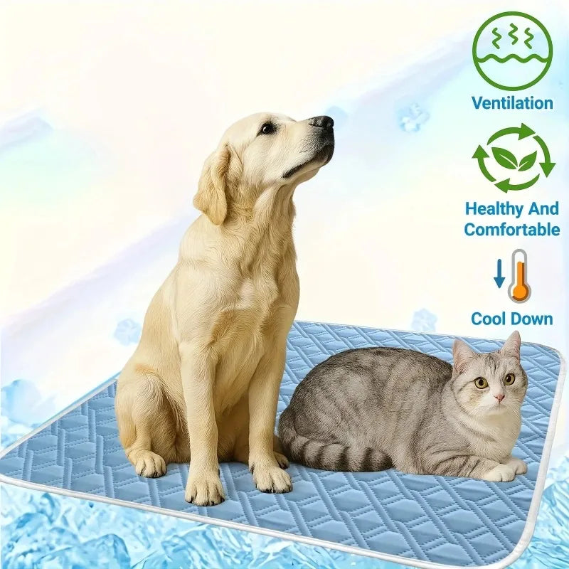 Tapis Rafraîchissant Respirant & Lavable pour Chien et Chat – Confort Été