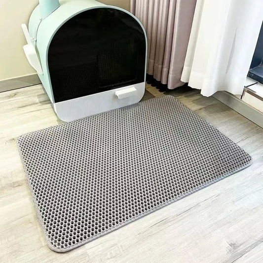 Tapis de Litière pour Chat Double Couche – Imperméable, Anti-Éparpillement & Facile à Nettoyer