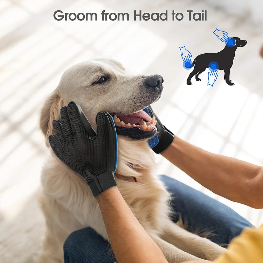 Gant de Brossage & Massage en Silicone pour Chien et Chat – Élimination Efficace des Poils Morts