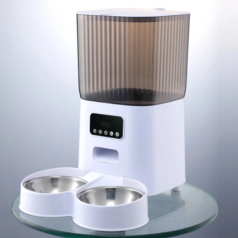 Distributeur Automatique de Croquettes 5 L avec Bol Inox – Programmable Wi-Fi & Caméra HD pour Chien & Chat