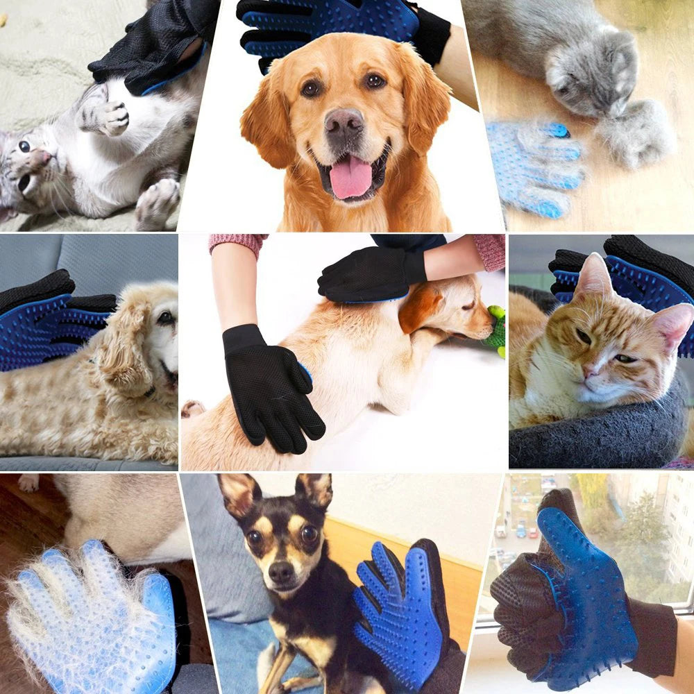 Gant de Brossage & Massage en Silicone pour Chien et Chat – Élimination Efficace des Poils Morts