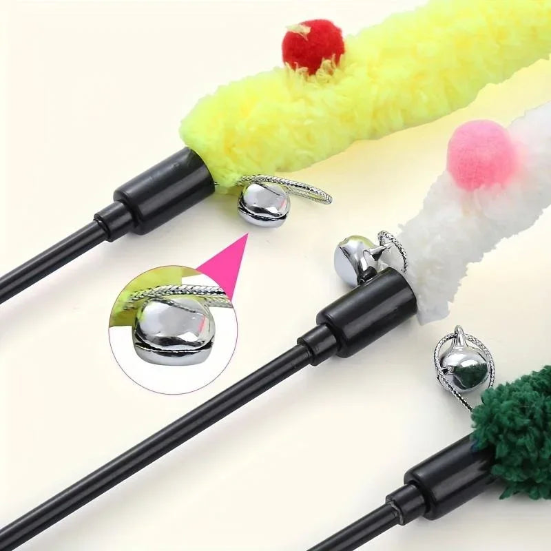 Canne à Pêche Ruban en Peluche Douce pour Chat – Jouet Éducatif & Interactif Anti-Stress